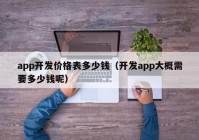 app开发价格表多少钱（开发app大概需要多少钱呢）