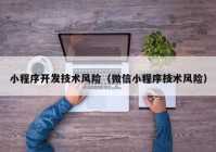 小程序开发技术风险（微信小程序技术风险）